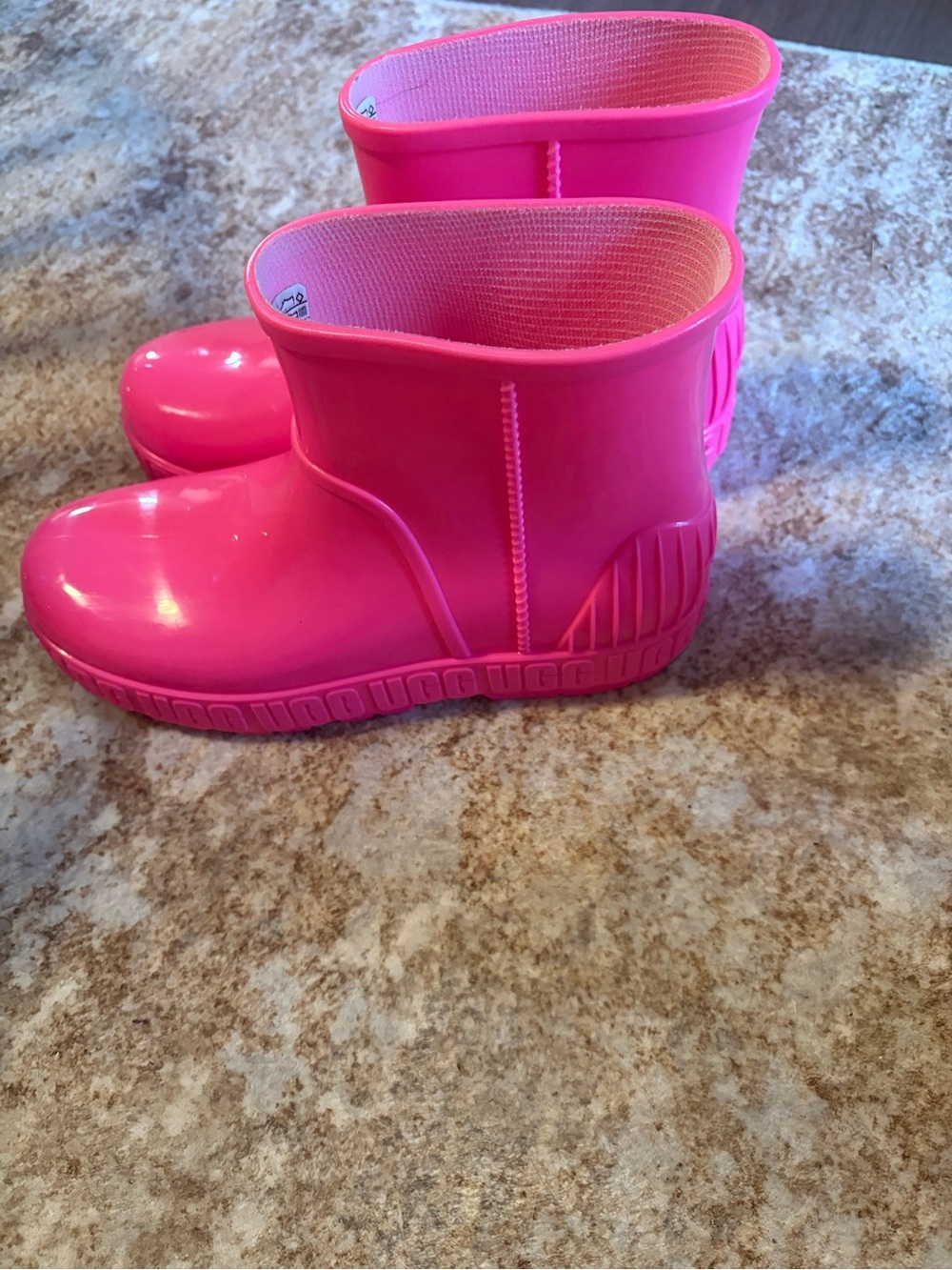 UGG Bright Pink Waterproof Ankle Rain Boots